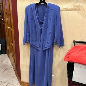 2-Piece Blue Dress and Shawl.